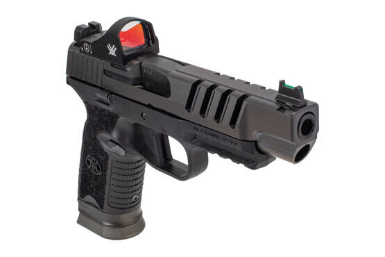 FN 509 LS Edge 9mm Handgun with Vortex Viper optic features a textured grip and 17 round magazine